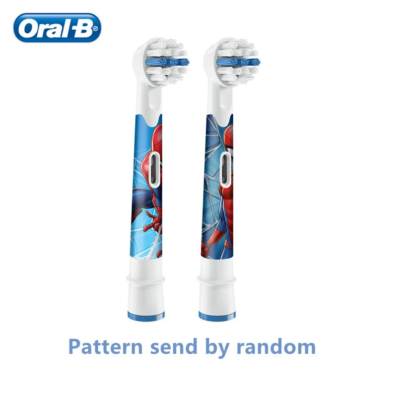 Recambio de cabezales de repuesto para cepillo de dientes eléctrico Oral B EB10 Kids, con cerdas suaves y cabezal redondo pequeño, ideal para limpieza dental de Spiderman y Frozen.