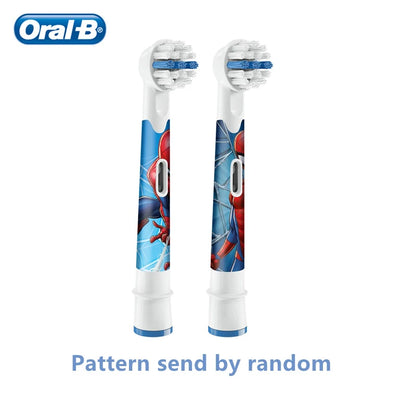 Recambio de cabezales de repuesto para cepillo de dientes eléctrico Oral B EB10 Kids, con cerdas suaves y cabezal redondo pequeño, ideal para limpieza dental de Spiderman y Frozen.