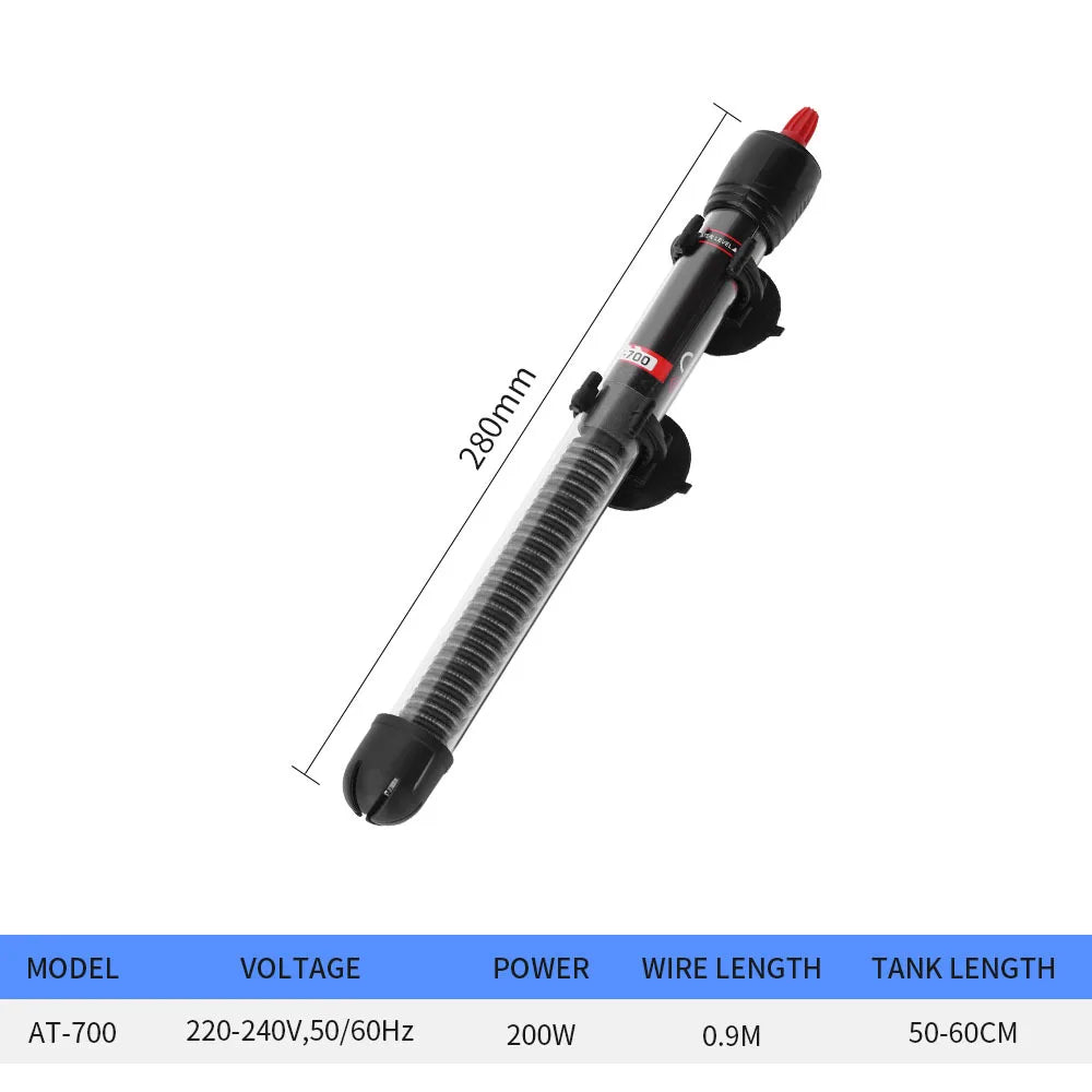 AC220-240V, 50HZ AT700 Fish Tank Thermostat Automatic Constant Temperature Heating Rod 25w 50w 100w 200w 300w Glass Heating Rod