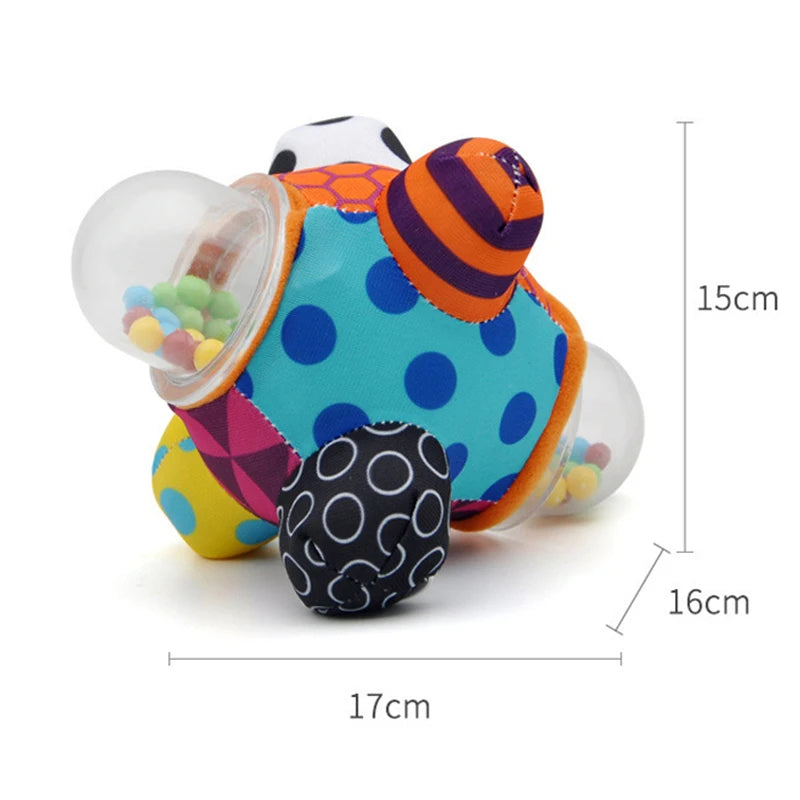 Baby Toys 0 12 Months Rotating Rattle Ball Grasping Activity Baby Development Toy Silicone Teether Sensory Toys for Babies Gifts