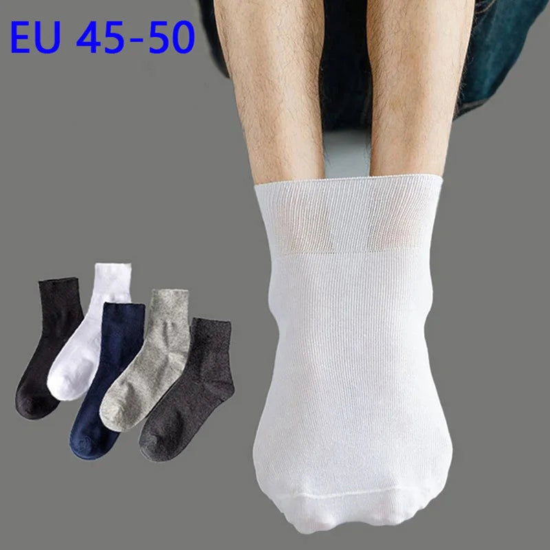 5 Pairs Plus Size EUR 45-50 Prevent Varicose Veins Socks Mens Diabetics Patients Cotton Loose Mouth Sock Man Women Comfort Meias
