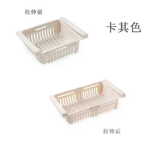 Multi-Functional Refrigerator Storage Basket, Retractable Refrigerator Storage Rack, Kitchen Drainer