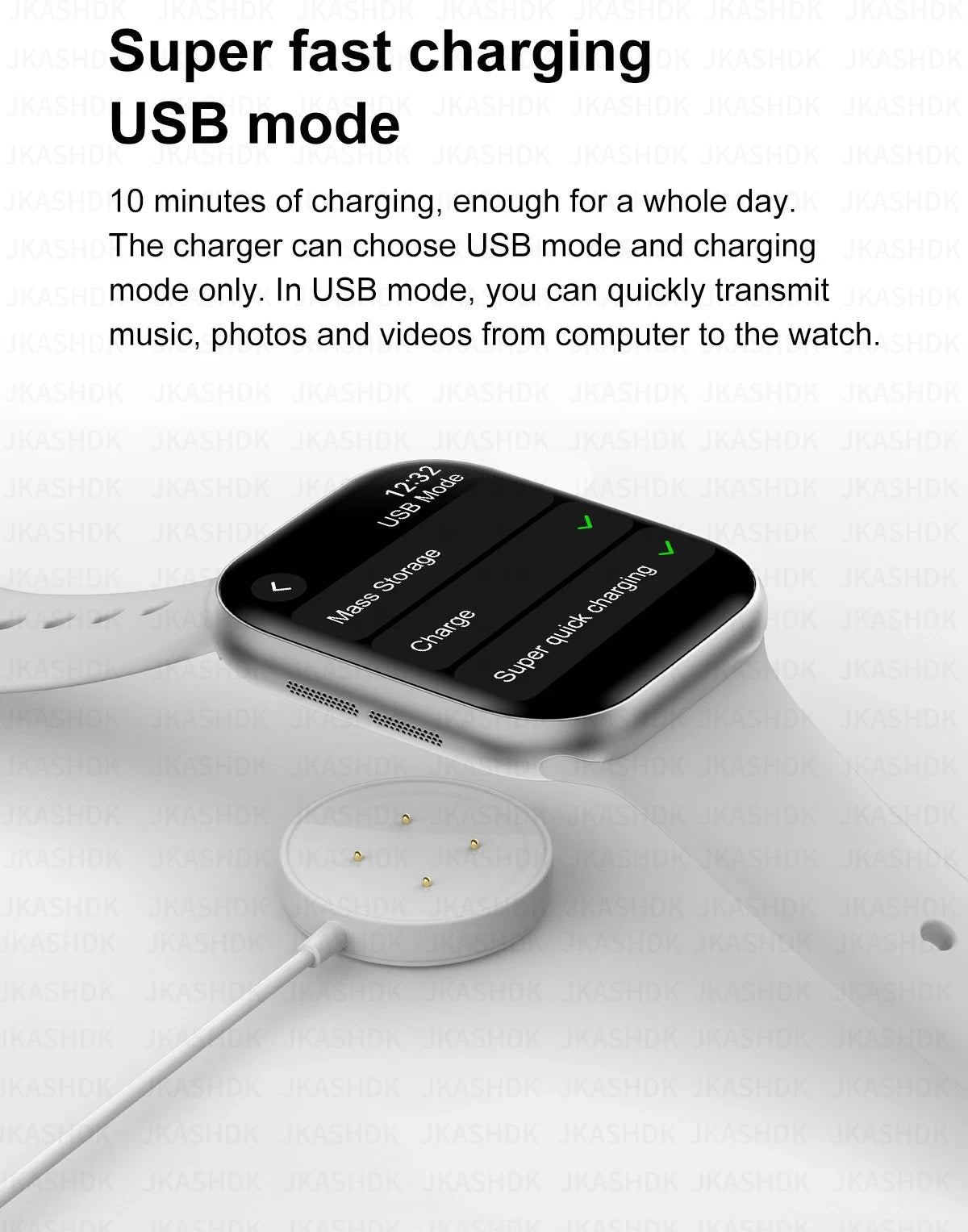 New For Apple Watch 10 GPS NFC Smart Watch Men Women Wireless Charging BT Call Waterproof HD AMOLED Smartwatch For Android IOS