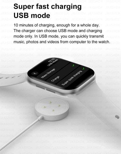 New For Apple Watch 10 GPS NFC Smart Watch Men Women Wireless Charging BT Call Waterproof HD AMOLED Smartwatch For Android IOS
