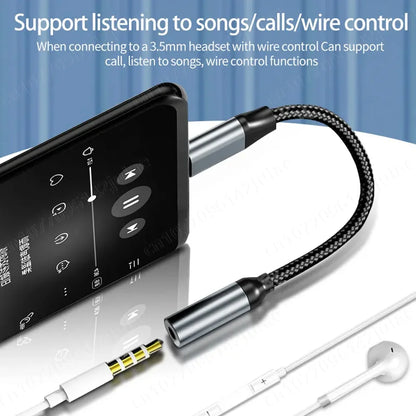 Adaptador de auriculares HiFi USB tipo C a conector de 3,5 mm, cable de audio USB-C de 3,5 mm, convertidor para iPhone 15, Samsung Galaxy, Huawei y Xiaomi.