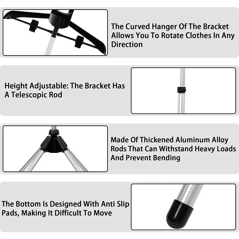 Roupas dobráveis Steamer Rack, Racks Telescópicos para Vaporizador de Vestuário, Cabides para Roupas Vaporantes, 160cm