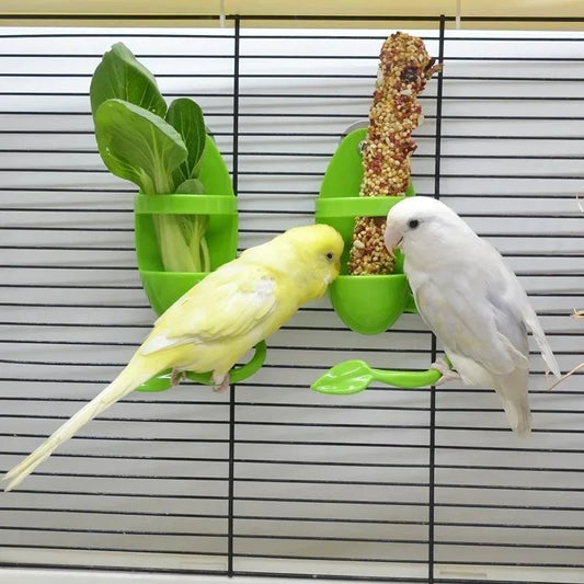 1Pc Bird Cuttlebone Holder Bird Cage Feeding Holder Vegetable Fruits Cuttlebone Holder for Parrot Parakeet Bird Feeder