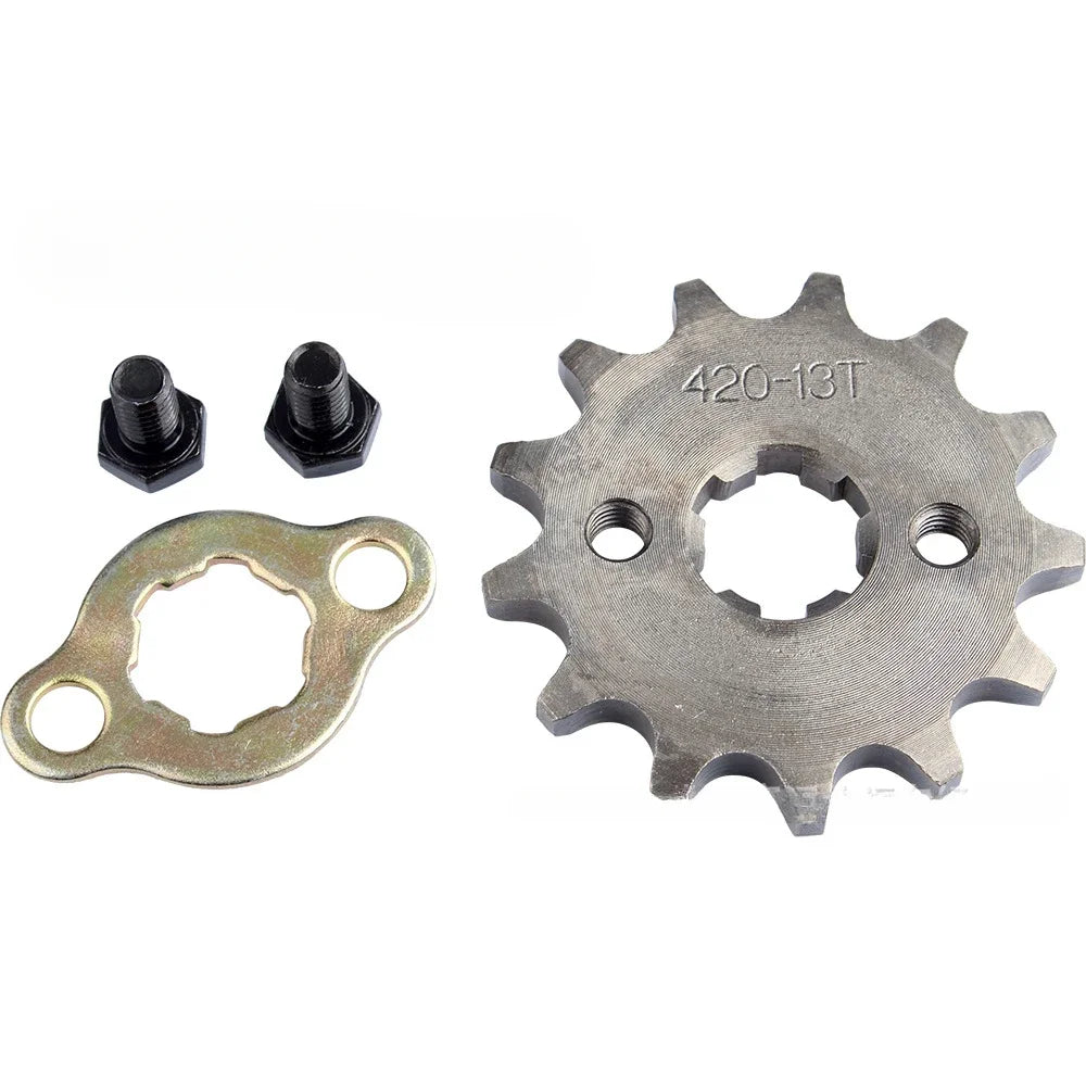 Roda dentada do motor dianteiro para Pit Dirt Bike, Acessórios de substituição, 420, 10, 12, 13, 14, 15, 16, 17, 18, 19 Dente, 17mm, 70cc, 110cc, 125cc