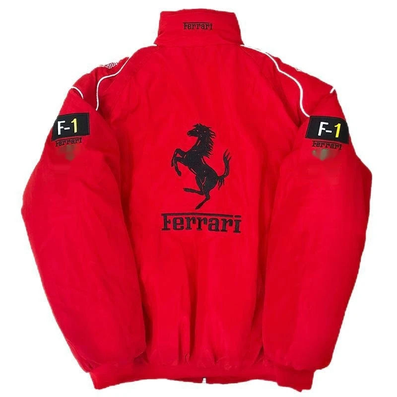 European American 2024 Spring Autumn New Cross Border Amazon F1 Rally Color Blocked Embroidered Long Sleeved Motorcycle Jacket