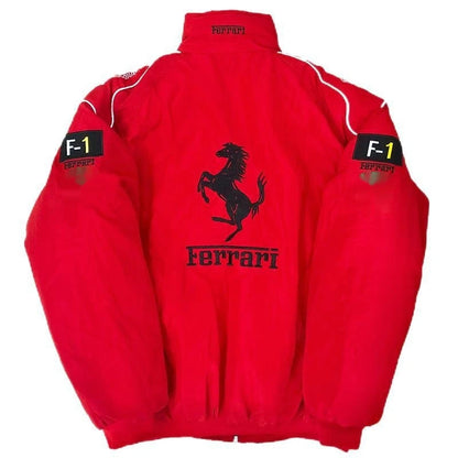 European American 2024 Spring Autumn New Cross Border Amazon F1 Rally Color Blocked Embroidered Long Sleeved Motorcycle Jacket