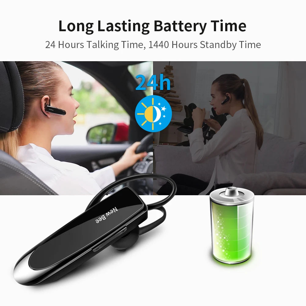 New Bee B41 Wireless Bluetooth 5.0 Earphones Hands-Free Mini Headset 22H Music Playtime Earpieces With CVC 6.0 Mic For iPhones