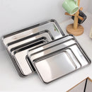 Rectangle Steamed Sausage Noodles Storage Trays Stainless Steel Fruit Dish Restaurant Hotel Kitchen Pastry Food Baking Plates