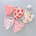5pcs Baby Bibs Waterproof Pure Cotton Bilayer Saliva Towel Triangle Scarf Newborn Boys Girls Absorbent Cloth Bib Saliva Scarf