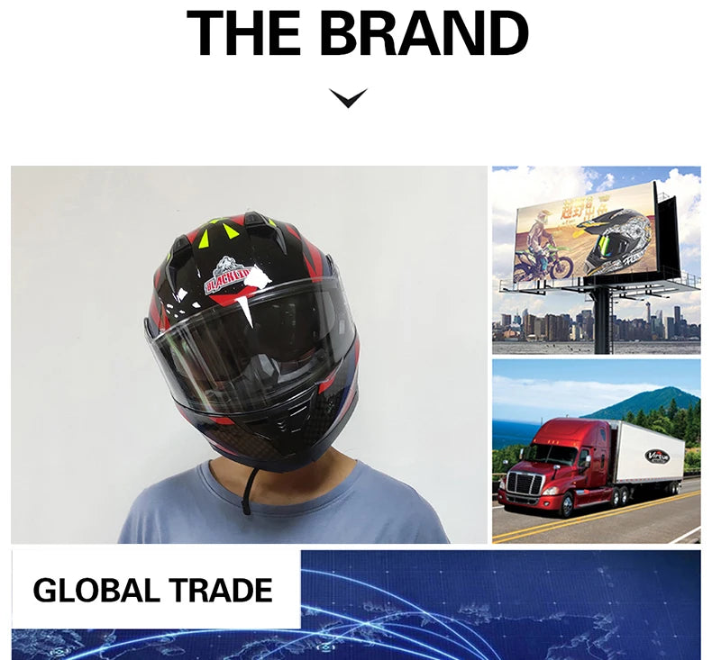 BLD Modular Motorcycle Full Face Helmet ECE Flip-up Double Anti-Fog Visor Purple Bird Sport Design In Stock Adult Men and Women
