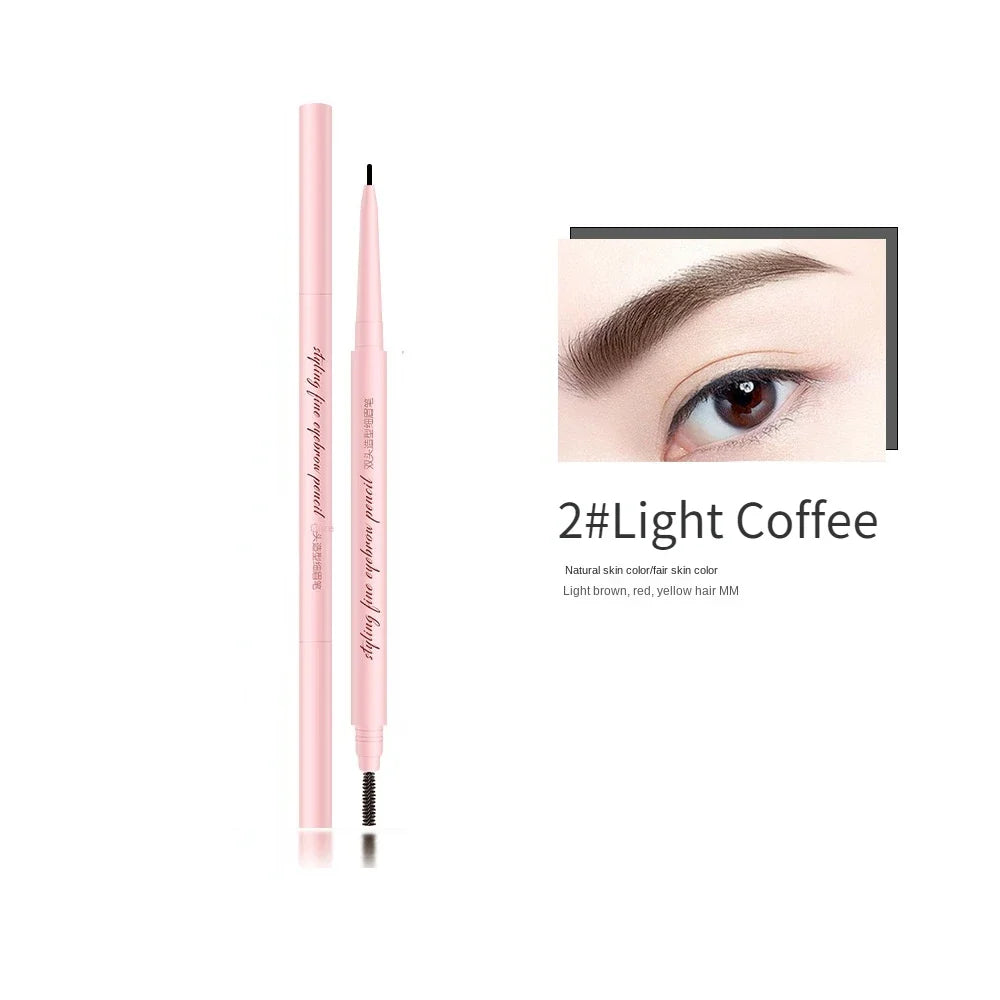 1Pc Ultra Fine Double-Ended Eyebrow Pencil Waterproof Sweat-proof Long Lasting Professional Eye Makeup for Women Wholesale 1.5mm