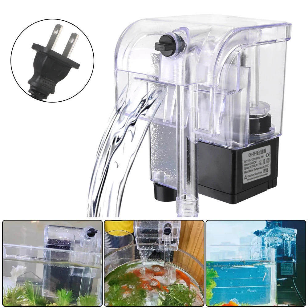 Purificador de agua sumergible con oxígeno, minibomba de agua, filtro para acuario, 250 l/h, enchufe UE/EE. UU., accesorios para acuario.