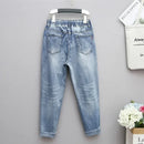 XL-6XL Plus Size jeans for Women Mom Jeans Woman Elastic High Waist Blue BaggyJeans Denim Ripped Jeans Female Harem Pants