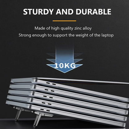 Aluminium Self-Adhesive Laptops Stand Invisible Computer Keyboards Stand Bracket for Desk Foldable Notebook Feet for MacBook Pro