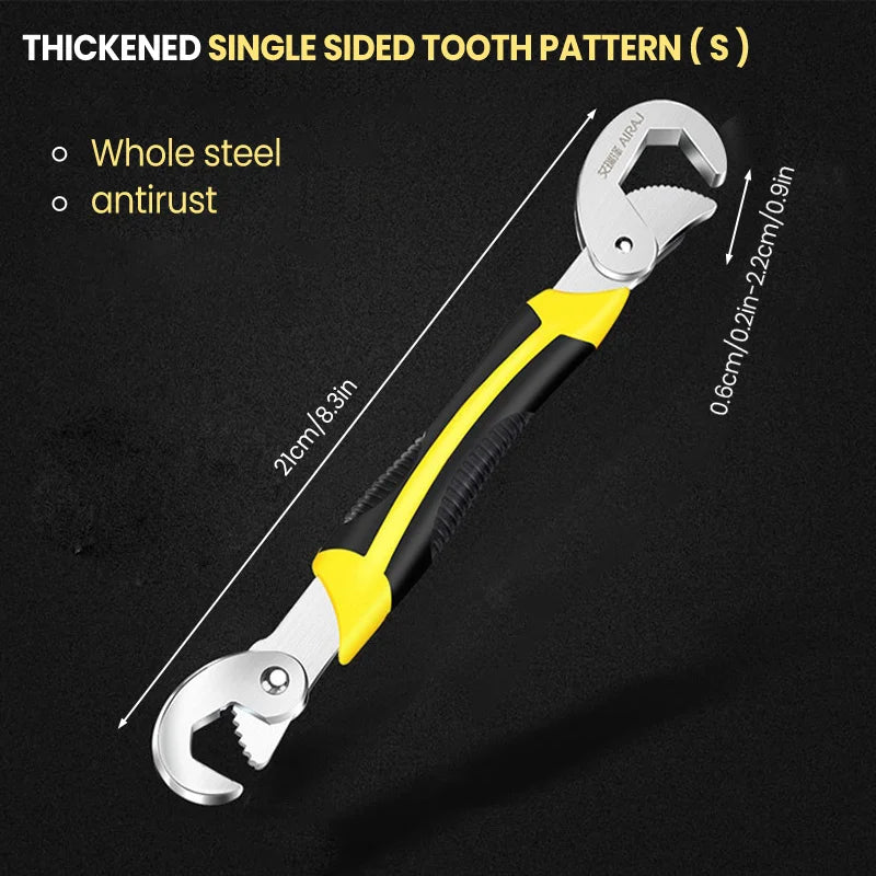 AIRAJ Universal Wrench Multifunctional Opening Wrench Adjustable Ratchet Spanner Hand Repair Tools