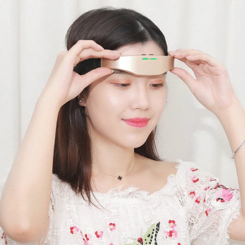 Masajeador de cabeza eléctrico para aliviar el dolor de cabeza y la migraña. Liberación del insomnio y la migraña. Máquina de terapia recargable por USB. Relajación y cuidado de la salud.