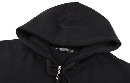 Male Clothes Hooded Sweatshirt for Men Blue Slim Fit Hoodies Full Zip Up Pastel Color S Winter No Brand Sweat Shirt High Quality