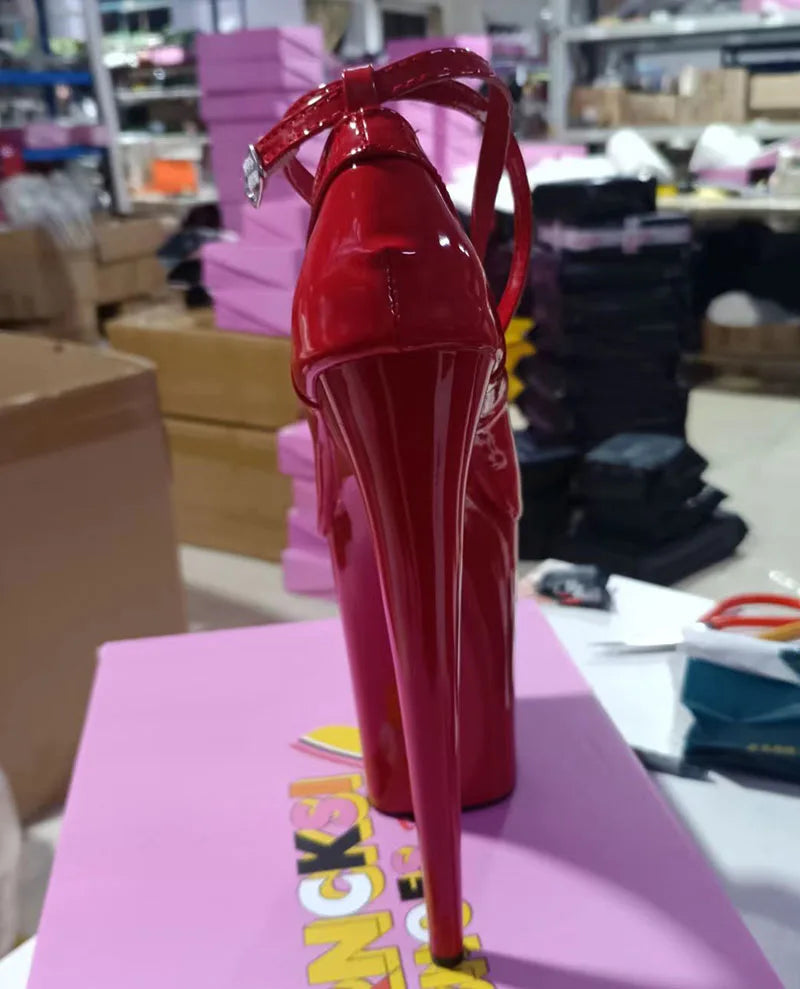 LAIJIANJINXIA - Zapatos de tacón alto con plataforma para mujer, de 23 cm/9 pulgadas, de PU, estilo exótico, sexys, para fiesta, baile en barra, D135-1