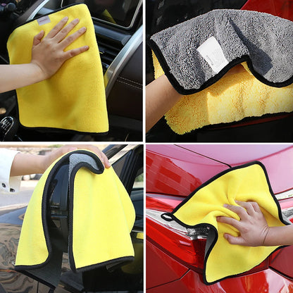 Seametal Microfiber Car Wash Towel 400gsm Double Sided Coral Velvet Clean Towels High Water Absorption Car Wash Drying Cloth