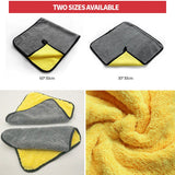 Seametal toalha de lavagem de carro de microfibra 400gsm dupla face coral veludo toalhas limpas alta absorção de água pano de secagem de lavagem de carro