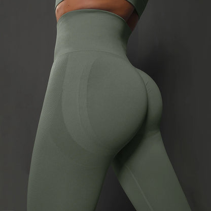 Seamless High Waist Yoga Leggings para Mulheres, Hips Lifting Gym Leggings, Calças Esportivas, Leggings de Fitness, Bubble Butt, Treino, Corrida