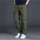 2025 Cotton Multi Flap Pockets Men's Straight Leg Cargo Pants Loose Casual Outdoor Pants Men's Work Pants For Hiking Tactical