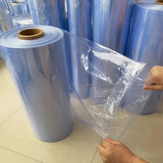 Membrana de película transparente termorretráctil de PVC, caja de plástico para cosméticos, libros, zapatos, envase, tubo termorretráctil, cilindro transparente