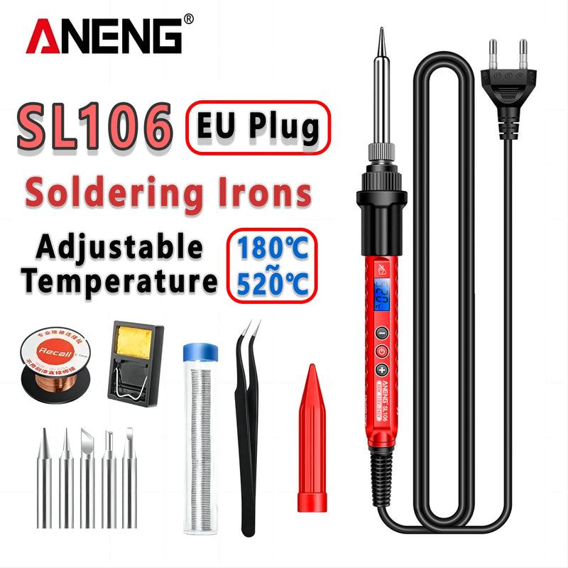 ANENG SL106 Electric Soldering Irons Adjustable Temperature Welding Solder Rework Station Heat Pencil Tip Repair Tools 110V/220V