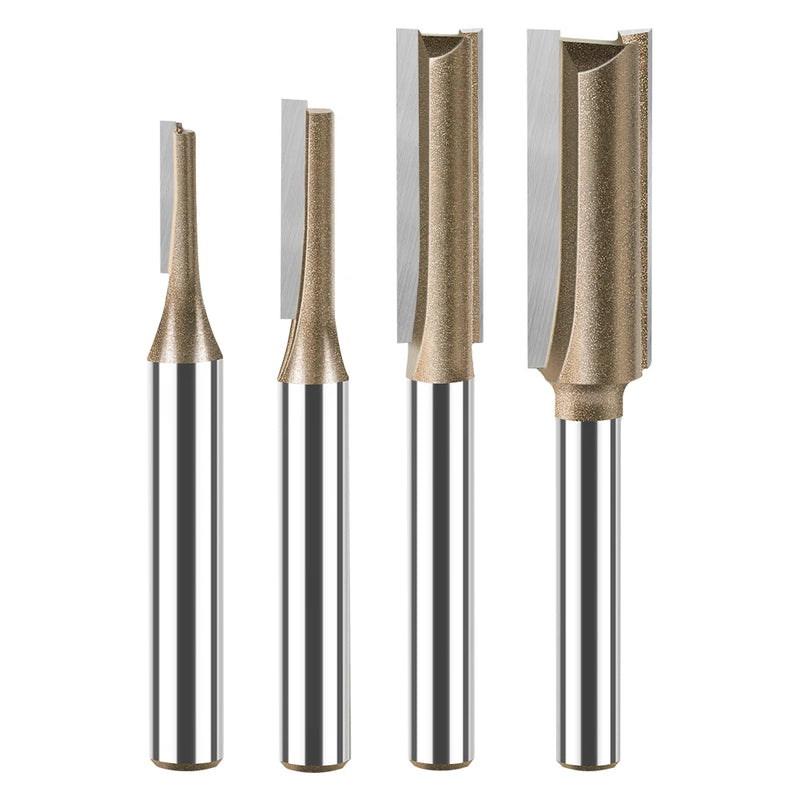 6mm Shank CNC Straight Bit Flush Trim Single Double Flute Router Bit Tungsten Carbide Milling Cutter Woodworking Tools