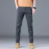 Men's High Quality Pure Cotton Classic Solid Color Casual Pants Business Stretch Slim Straight Brand Trousers Male Autumn New