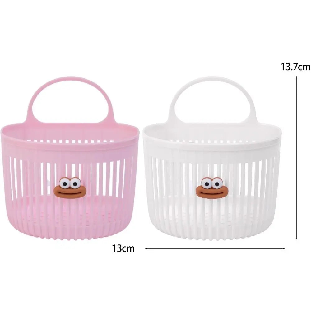 Cute Reusable Kitchen Hanging Baskets Wall-mounted Cartoon Storage Basket Space-Saving Sausage Mouth Organizer