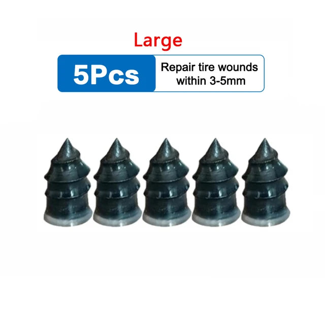 Kit de clavos para reparación de neumáticos de motocicleta, 5/20 piezas, universales, sin cámara, de goma, para reparación de pinchazos de neumáticos, scooters y bicicletas