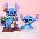 Anime Stitch Building Blocks Angel Scrump Guitar Holding Book Stitch Model Assembled Toys Children's DIY Mini Brick Figure