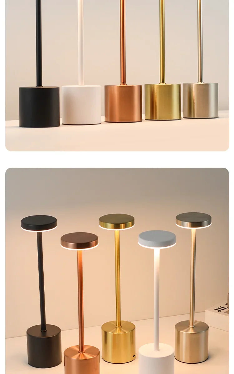 Table Lamp LED Touch Sensor Desktop Night Light Rechargeable Wireless Reading Lamp 3Colors Adjustable Creative Ambient Light