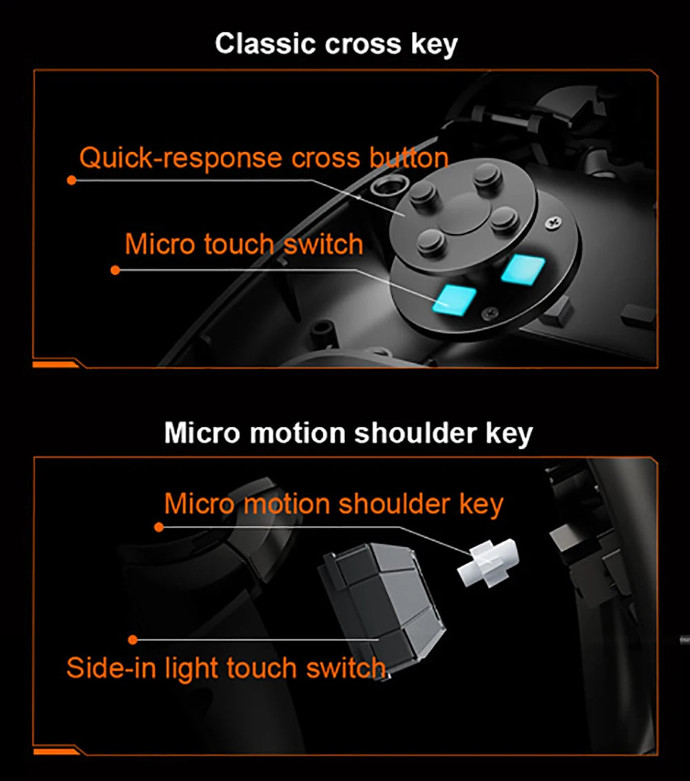 Lenovo S02 Wireless Bluetooth Gaming Controller, Dual Hall Trigger Wireless Gamepad, For Switch, PC, Android, IOS, TV