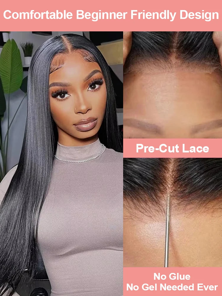 Peruca lace frontal ready to wear cabelo humano liso HD - pronto a usar