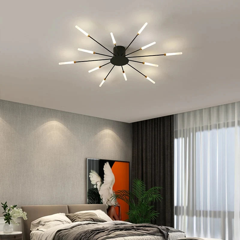 Lámpara de techo LED moderna para sala de estar, comedor, dormitorio, diseño de fuegos artificiales nórdicos, decoración del hogar, iluminación interior