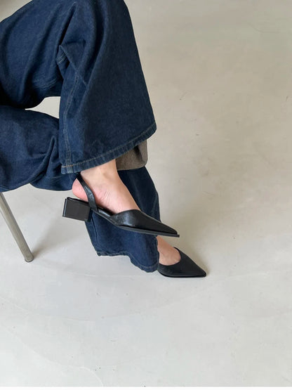 Summer Women's Cover Toe Sandals Elegant Shallow Slip On Shoes Comfort Low Heel Dress Street Style Shoes