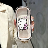 Hello Kitty Glasses Box Cute Cartoon Transparent Wave Box Portable Storage Box Travel Women Supplies Student Gift Wholesale