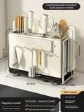 Kitchen Knife Rack Wall-mount Cutting Board Storage Racks Household Multifunctional Countertop Chopping Board Storage Rack
