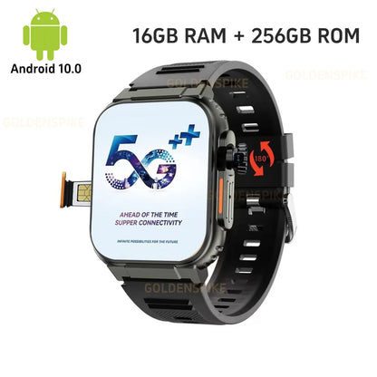 Reloj inteligente Microwear S10 Ultra con tarjeta SIM 4G, Android, pantalla Amoled de 2,2 pulgadas y 448 x 528, monitor de salud, cámara giratoria de 180° y 256 GB.