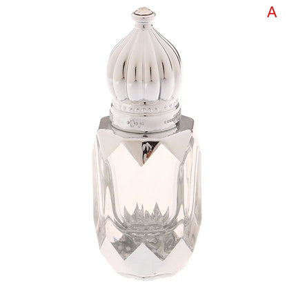 Mini Glass Roll on Bottle Hot Stamped Silver Rollerbal Essential Oil Container Blending Perfume Bottle Empty Essential OilBottle