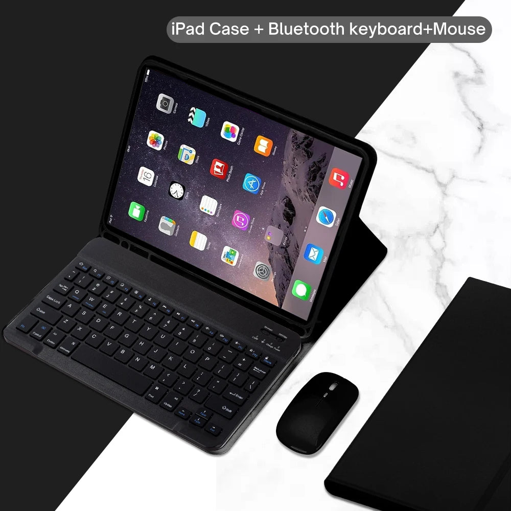 For iPad 5th Gen 2017 6th Gen 2018 9.7inch Case, Bluetooth keyboard case for iPad Air 1st 2nd Pro 9.7inch
