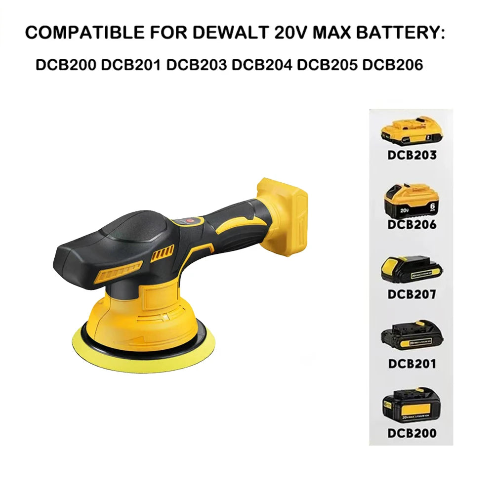 Cordless Car Polisher 8 Gears Adjustable Auto Electric Waxing Sanding Sealing Glaze Tool Fit Makita/Dewalt/Milwaukee 20V Battery