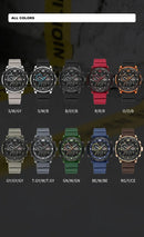NAVIFORCE NF6104  Men's Lightweight Sports Wrist Watch Dual Display Time Night Light Watches Boy's Quartz  Stopwatch