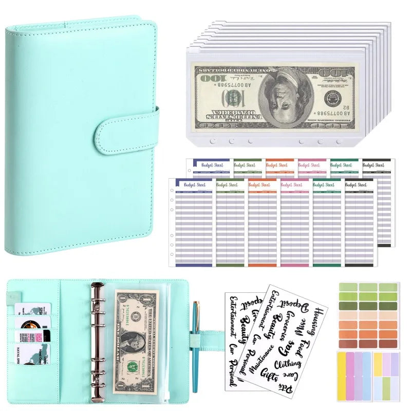 New Budget Plan Notebook A6 Cash Envelope Saving Money 6 Holes Binder for Financial Management A6 Loose-leaf Notebook Binder